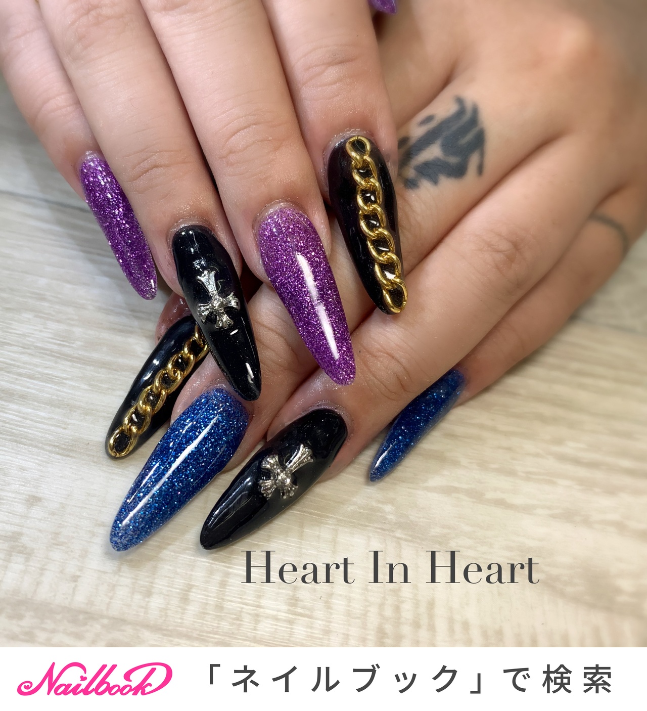 パープル(紫)/クロムハーツのネイルデザイン(3ページ目)｜ネイルブック