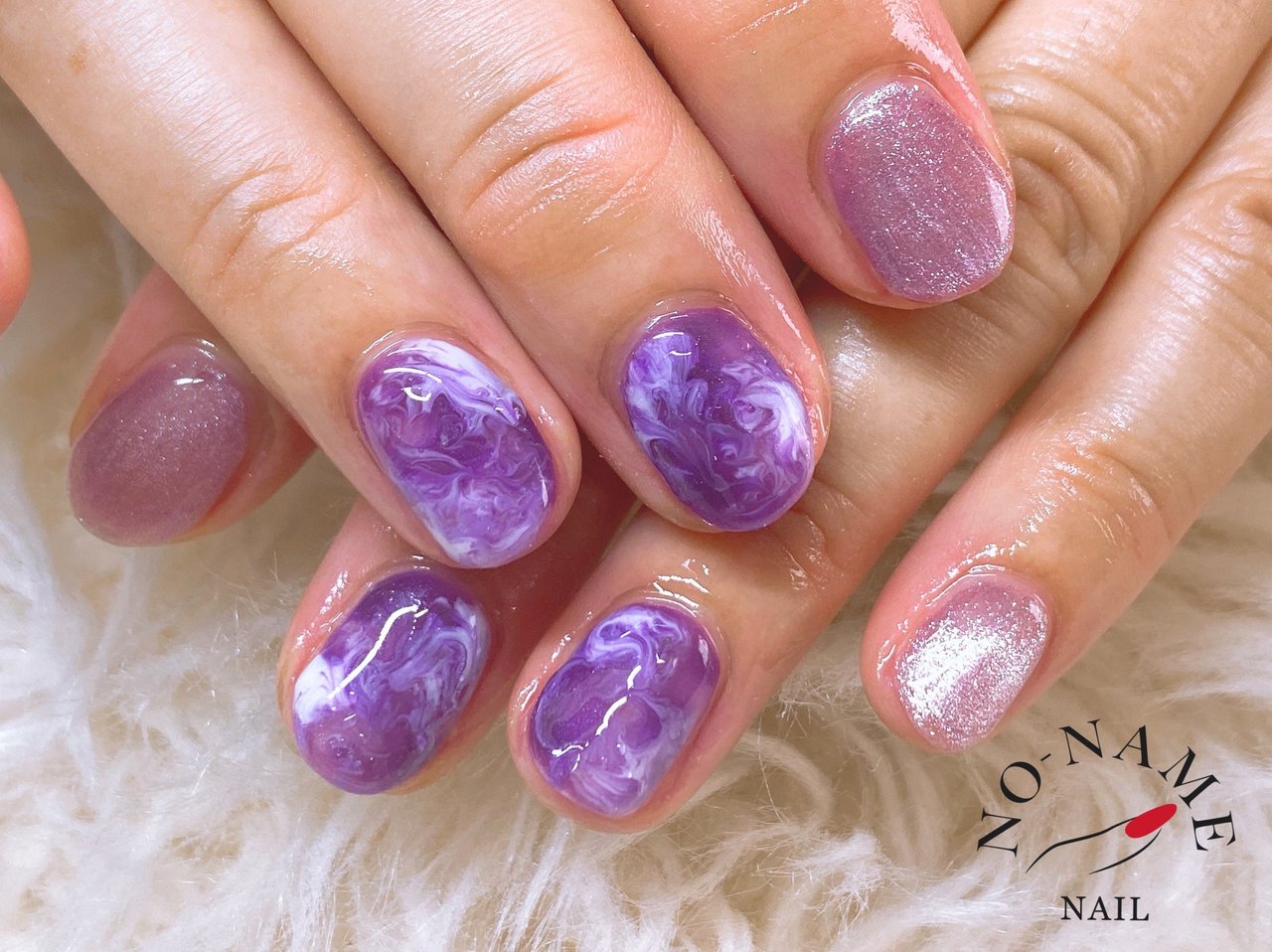 秋 ハンド マーブル パープル ジェルネイル Sonomiのネイルデザイン No ネイルブック