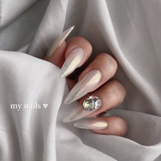 クリア スワロフスキーのネイルデザイン ネイルブック