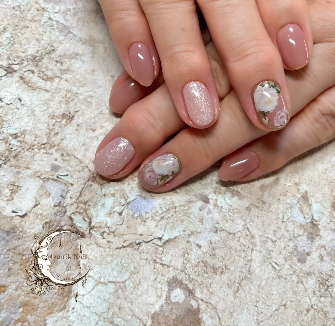 秋 冬 ハンド フラワー アンティーク 美月のネイルデザイン No ネイルブック