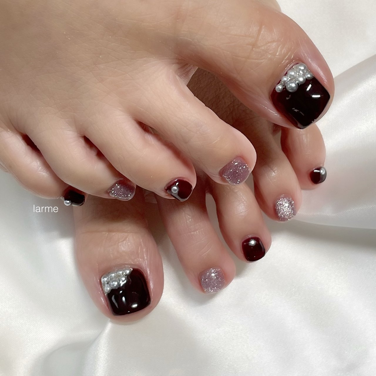 フット ピンク ボルドー Nailroomlarmeのネイルデザイン No ネイルブック
