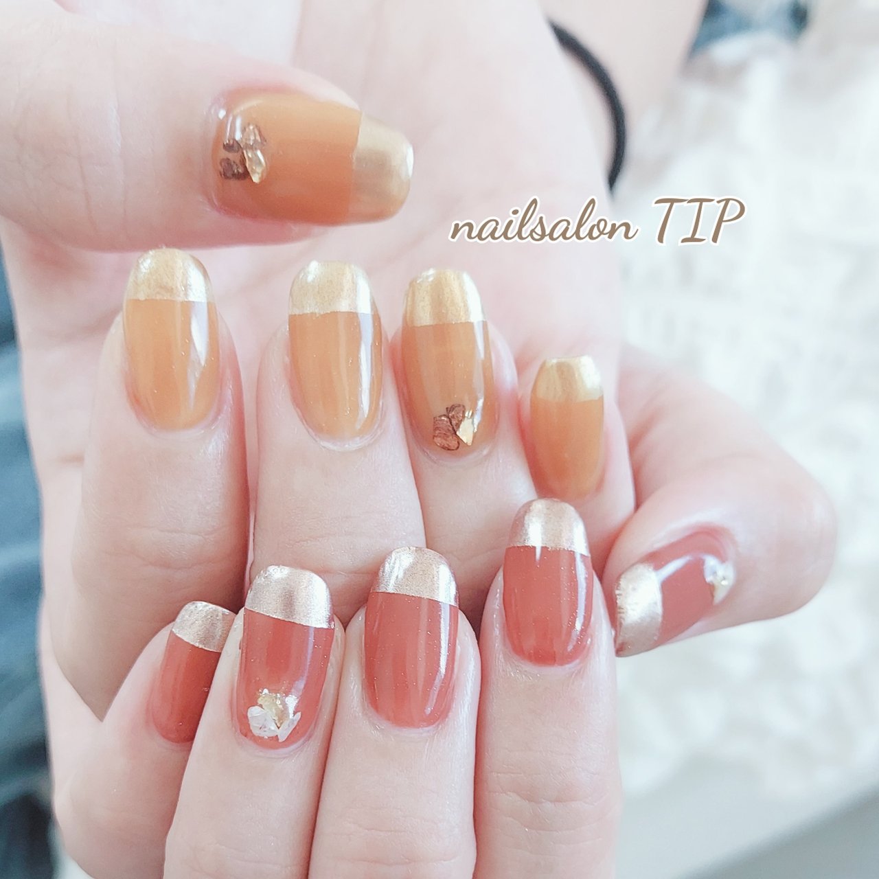 オールシーズン ハンド 変形フレンチ ミディアム レッド Nailsalontipのネイルデザイン No ネイルブック