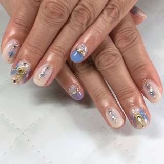 アイスブルーネイルのネイルデザイン ネイルブック