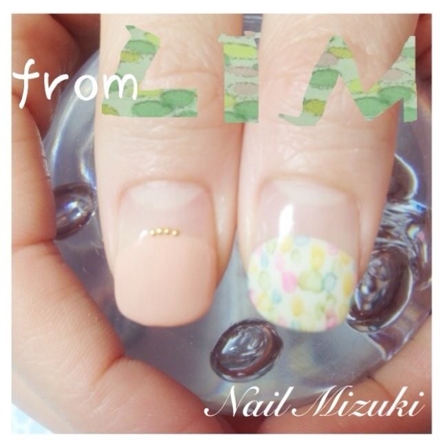 春 ハンド 変形フレンチ カラフル ジェル Nailmizukiのネイルデザイン No 1353 ネイルブック