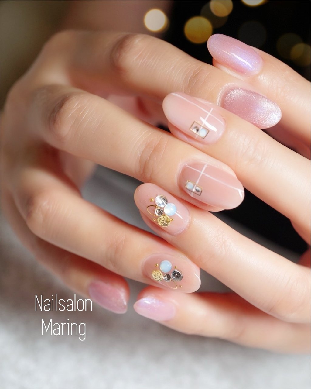 秋 オフィス ハンド ワンカラー チェック Nailsalon Maring マリング のネイルデザイン No ネイルブック