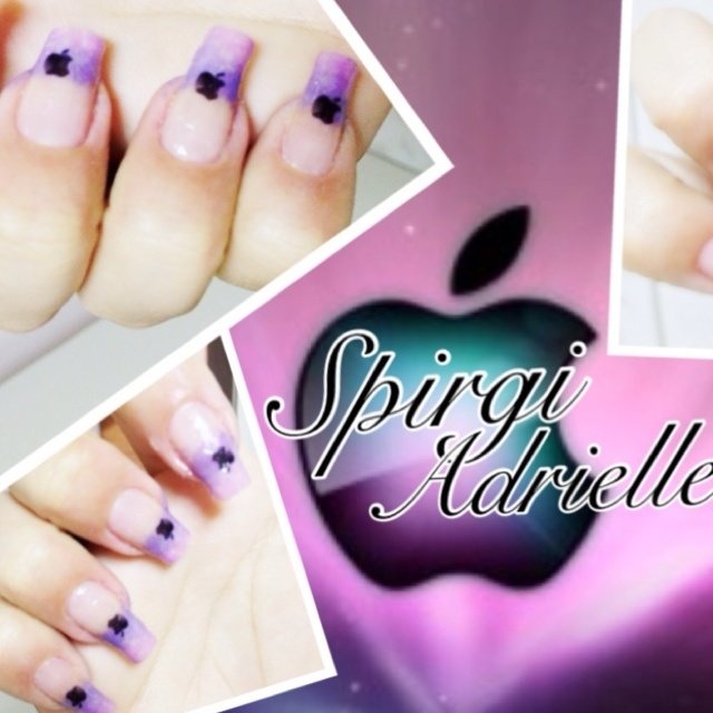 ハンド フレンチ パープル マニキュア セルフネイル Spirgiのネイルデザイン No ネイルブック