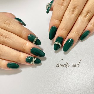 深緑のネイルデザイン ネイルブック