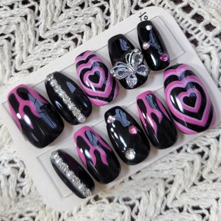 ネイルアート用具セット 黒とピンク ネイルアート用具セット 黒とピンク