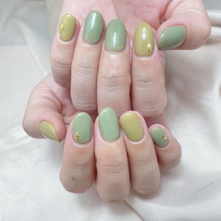 22年 新着順 若葉色ネイルのネイルデザイン ネイルブック