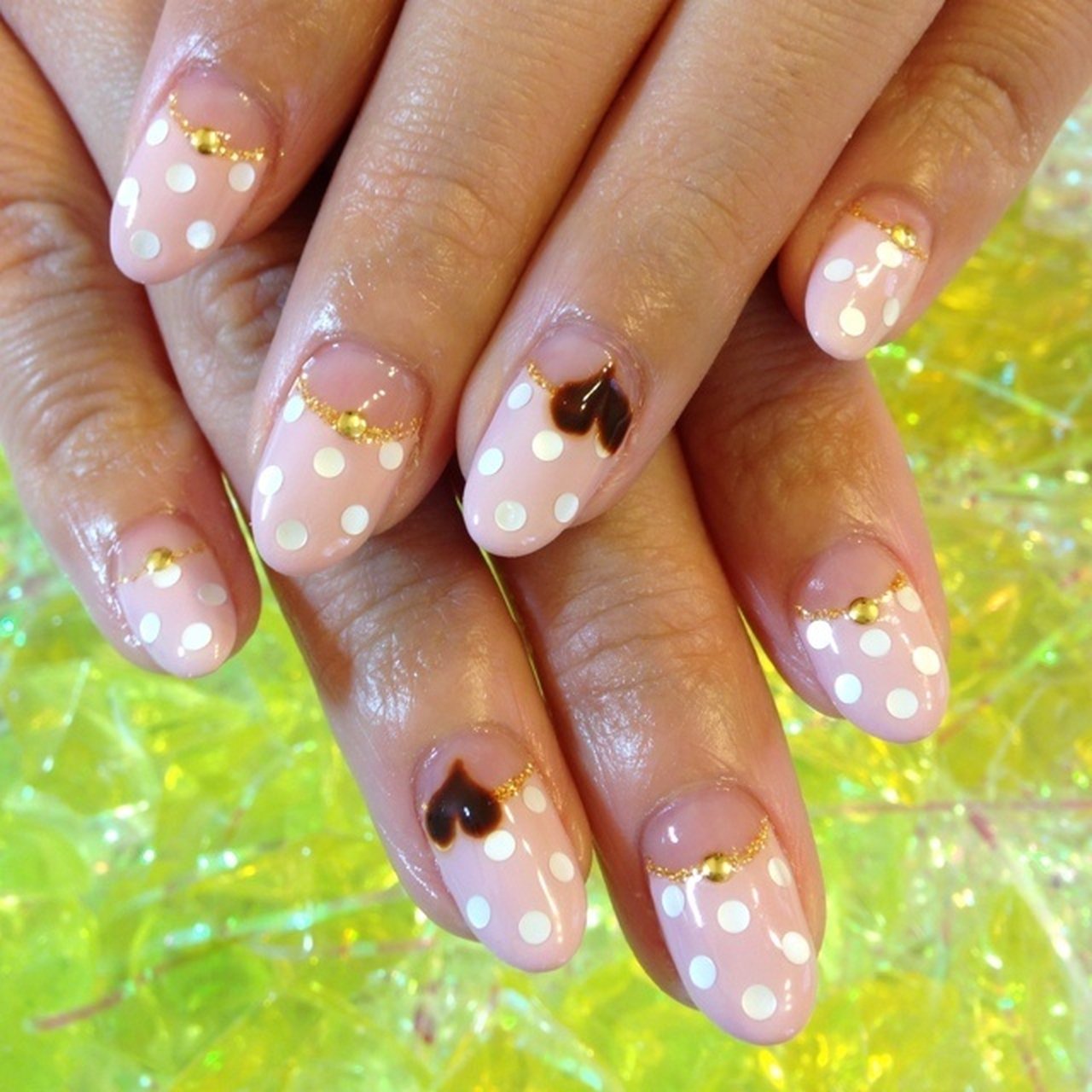 ハンド ドット ピンク ジェルネイル お客様 Rosemoss Nailのネイルデザイン No ネイルブック