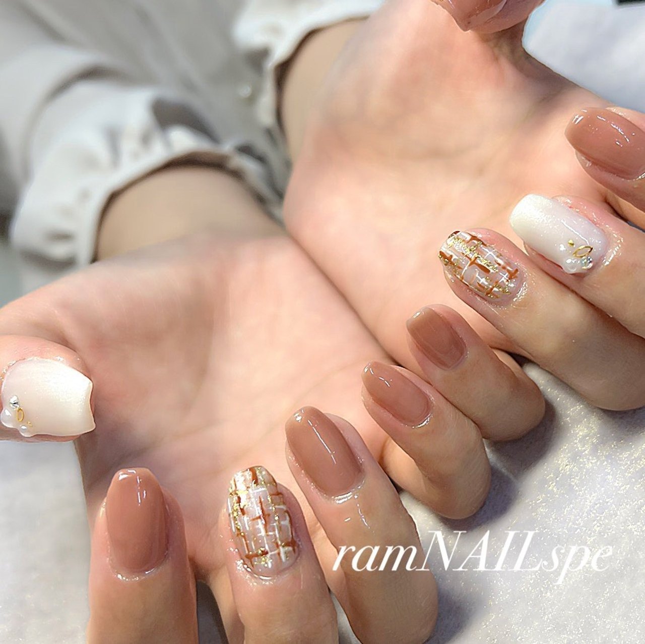 オールシーズン/ハンド/ワンカラー/ツイード/ミディアム - ram NAILの