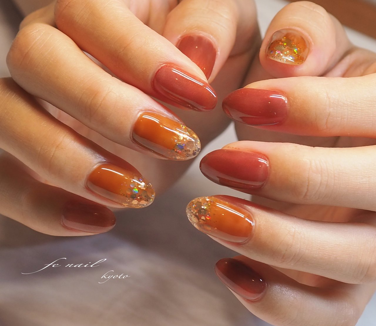 秋 冬 女子会 ハンド グラデーション Fenailのネイルデザイン No ネイルブック
