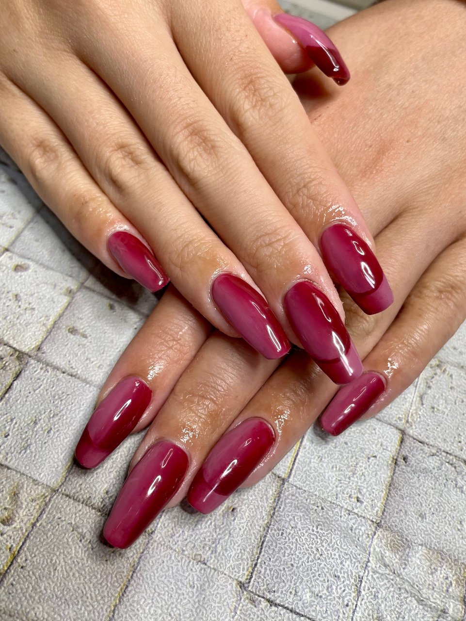 オールシーズン ハンド ピンク ボルドー スモーキー Simple Nail 鈴のネイルデザイン No ネイルブック