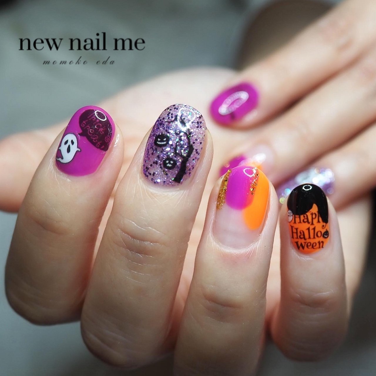 ハロウィン ハンド 写ネイル 個性派 ショート New Nail Me ニューネイルミー 江田ももこのネイルデザイン No ネイルブック