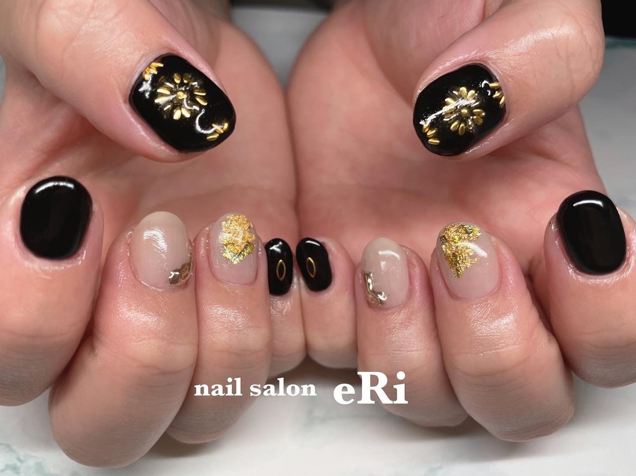 秋 冬 オールシーズン ハンド ミディアム Eriのネイルデザイン No ネイルブック