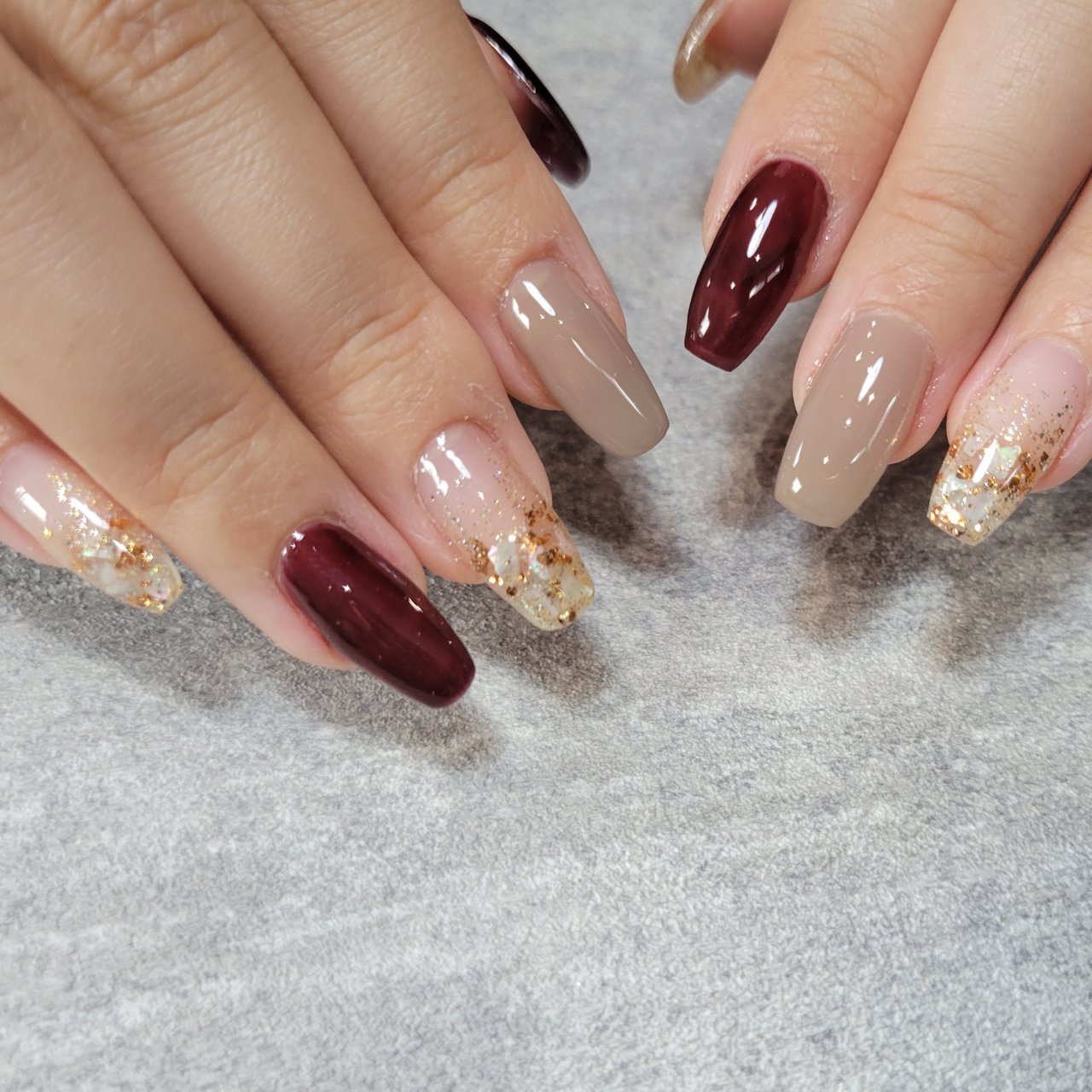 秋 冬 デート ハンド ボルドー Bullnailのネイルデザイン No ネイルブック