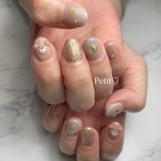 ネイルチップ オーダー チョコレート 3d ぷっくりハート ブラウン 3d