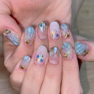 22年 新着順 ラメ 乳白色ネイルのネイルデザイン ネイルブック