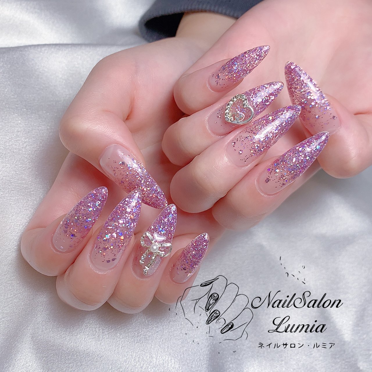 ハンド/ロング/ポイント/スカルプチュア/お客様 - ルナのネイル