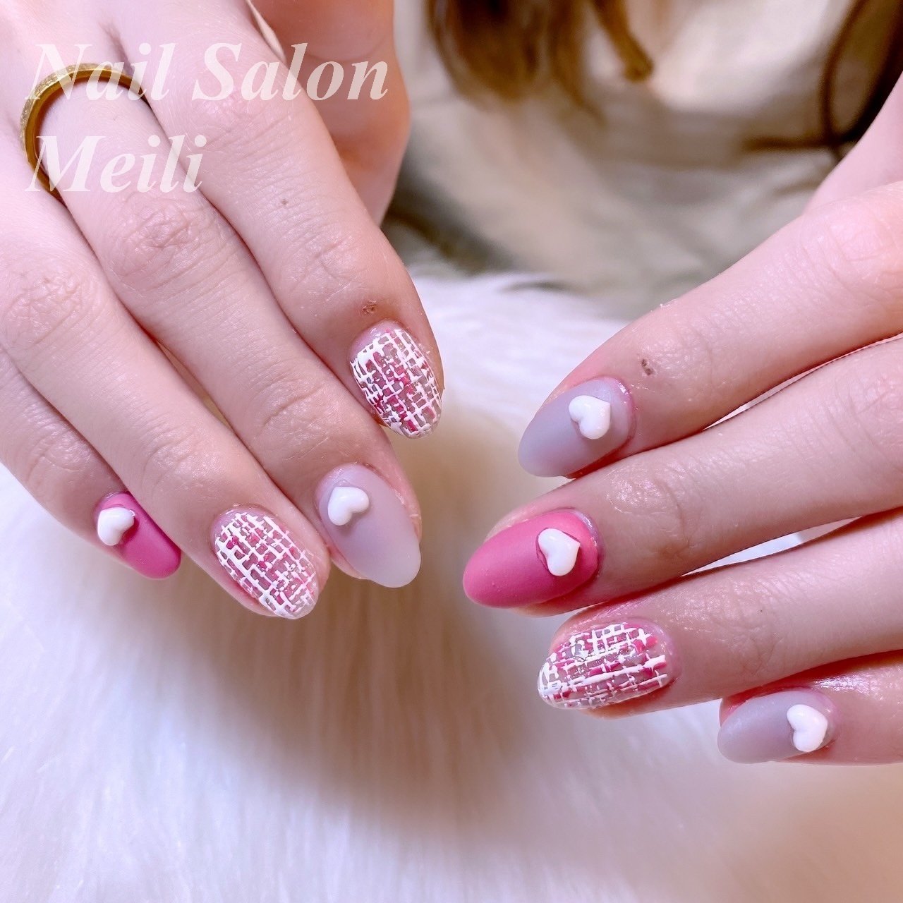 オールシーズン ハンド ミディアム ピンク グレージュ Nail Salon Meili 埼玉日進のネイルデザイン No ネイル ブック