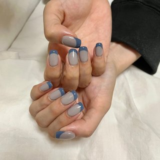 ２色フレンチのネイルデザイン ネイルブック