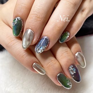 ネイルハンド ホログラフィックネイルフィルム,夜明け,光沢のあるアイス