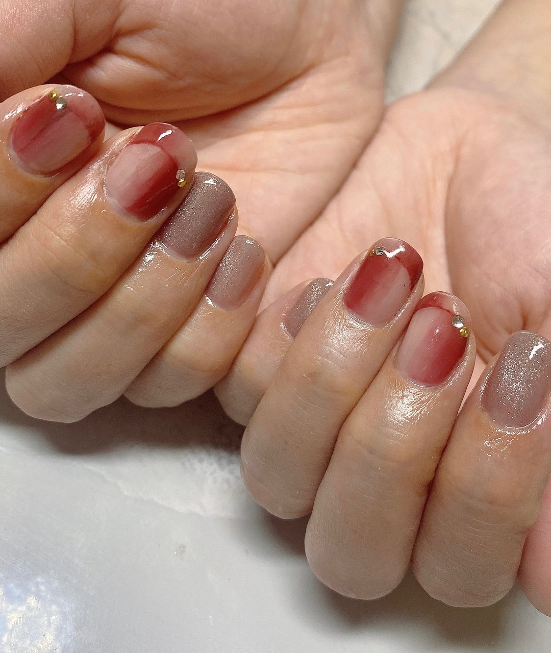 秋 ハンド ピンク レッド ジェルネイル クレアネイルのネイルデザイン No ネイルブック