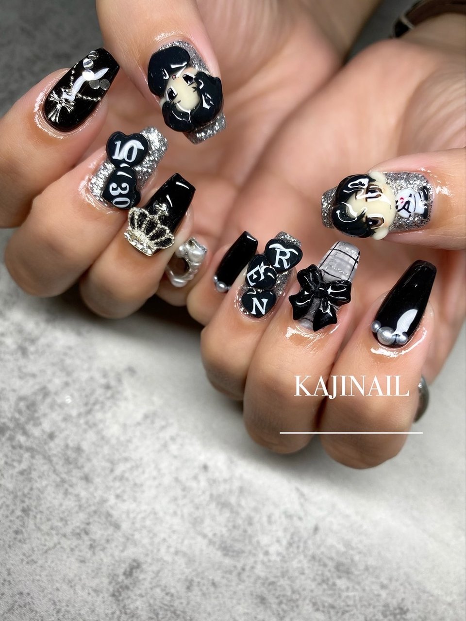 オールシーズン/ハンド/痛ネイル/3D/ミディアム - kajinailのネイル