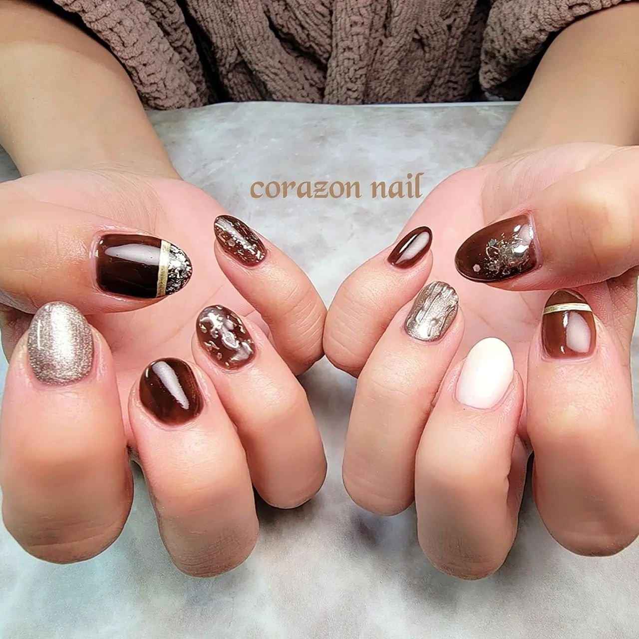 秋 冬 旅行 オフィス ハンド 武蔵浦和 Corazon Nailのネイルデザイン No ネイルブック