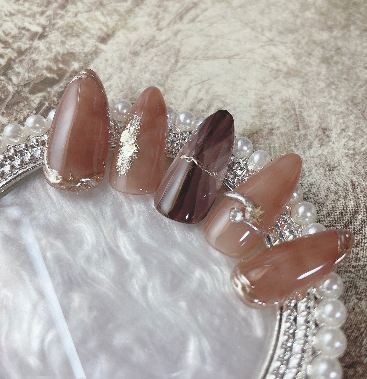 ニュアンスネイル キラキラ ぷっくり 秋ネイル 秋 ネイルチップ ハンドメイド ニュアンスネイル キラキラ ぷっくり 秋ネイル 秋 ネイルチップ