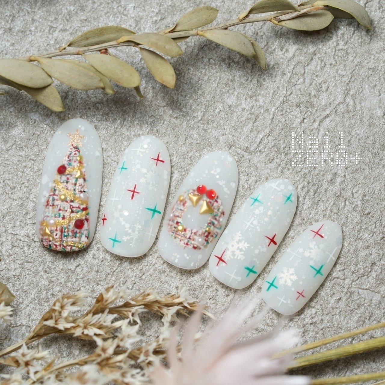 冬/クリスマス/女子会/ハンド/ツイード - 塩見隼人 [池袋]ネイルゼロ