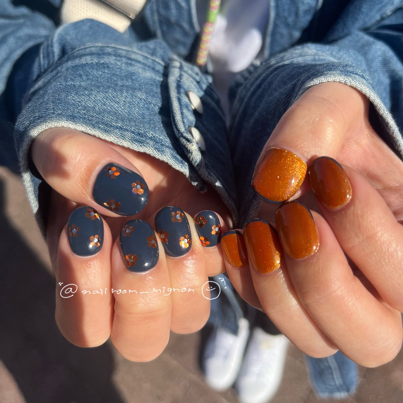 秋/ハンド/フラワー/マグネット/ショート - Uchioのネイル