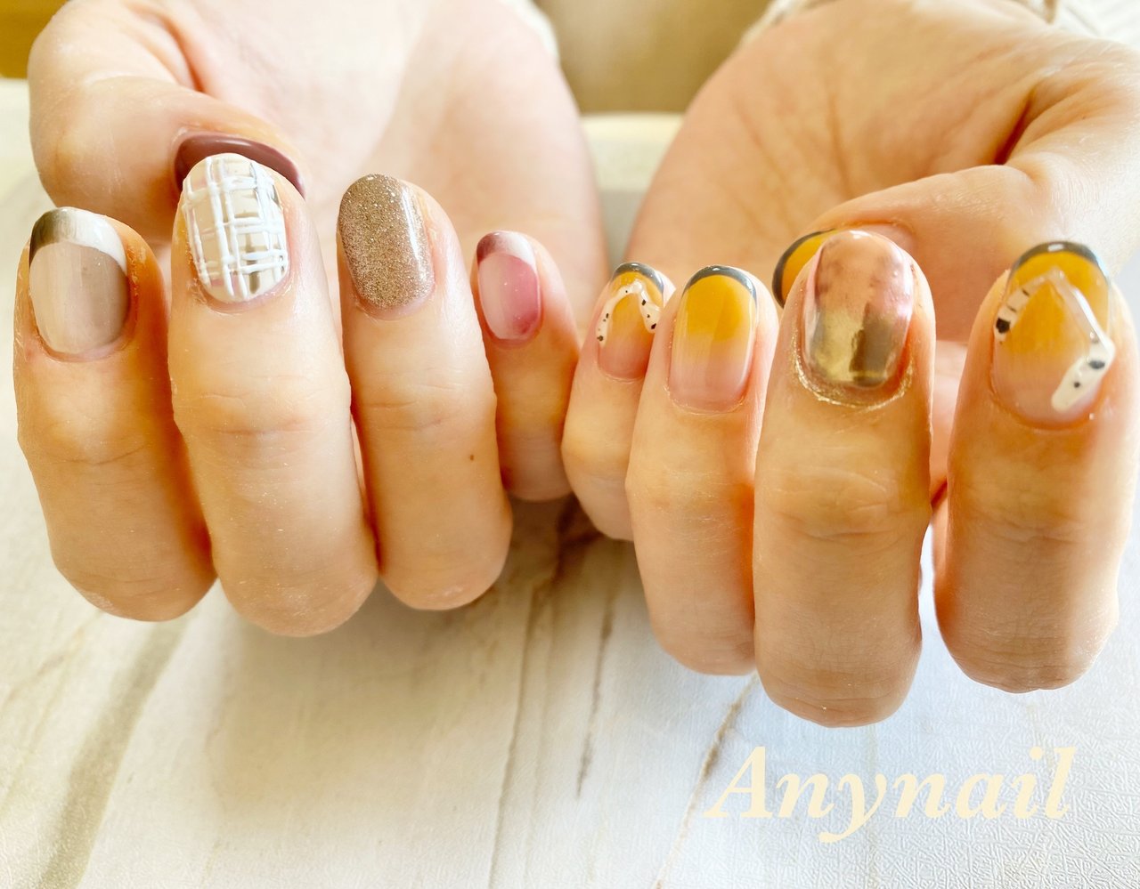 秋 冬 クリスマス ハンド フレンチ Any Nail Kitaayaseのネイルデザイン No ネイルブック