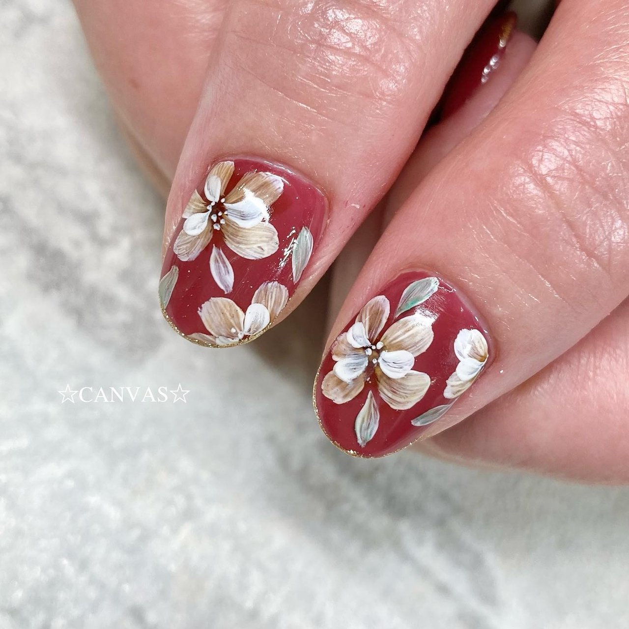 秋/冬/オールシーズン/ハンド/フラワー - canvas_tamiのネイルデザイン