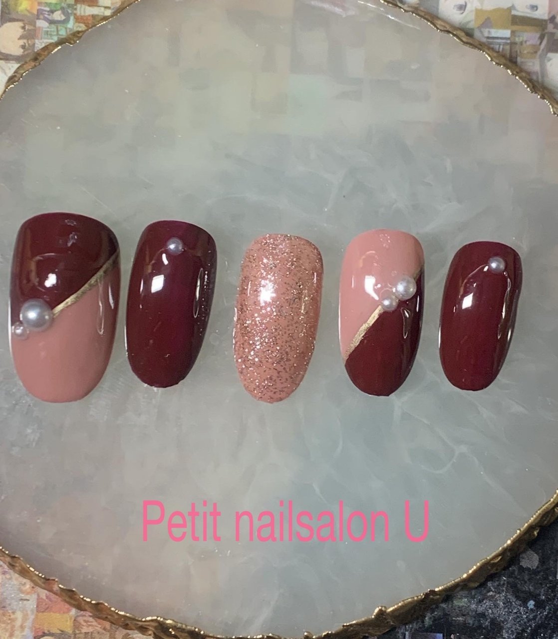 秋 冬 ハンド ピンク ボルドー ｕ Koのネイルデザイン No ネイルブック