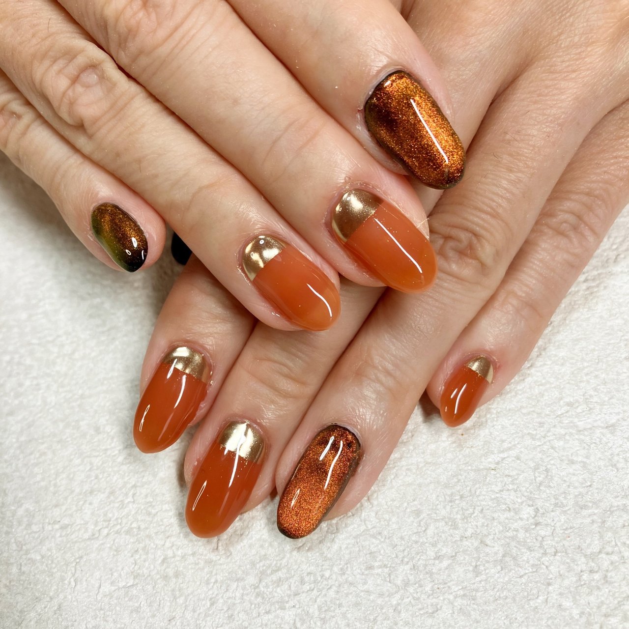 秋/冬/ハンド/変形フレンチ/ワンカラー - kurumipan515のネイル