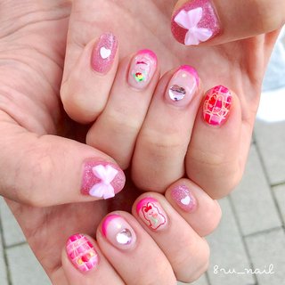 ピンク レッドのネイルデザイン ネイルブック