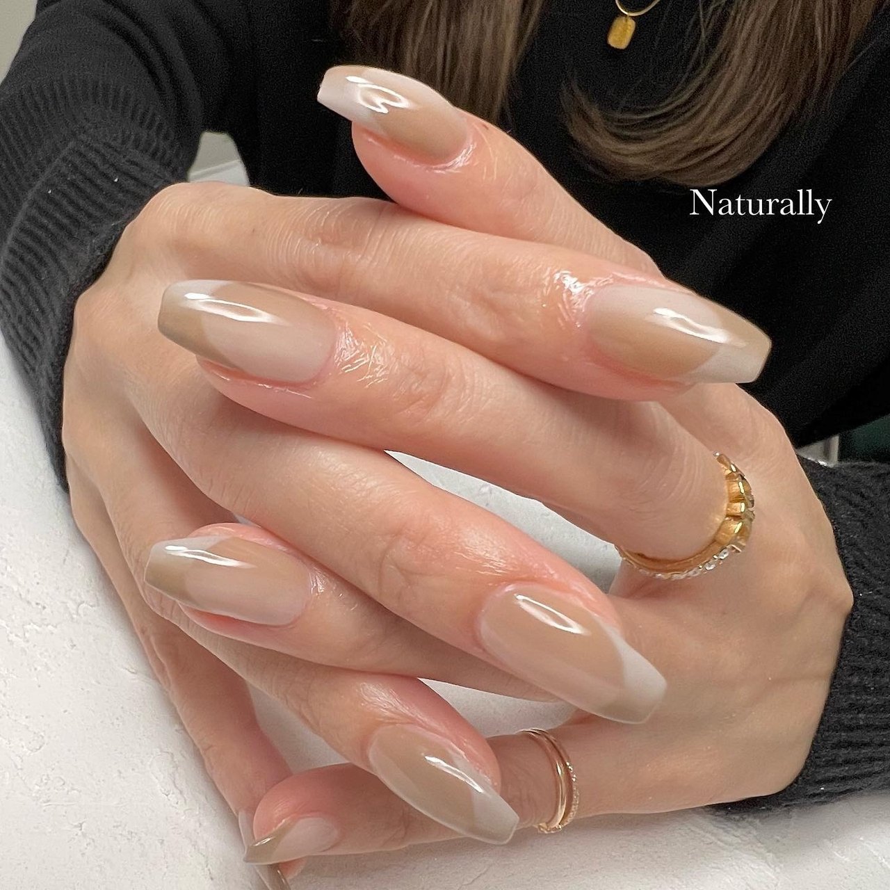 秋 冬 ハンド シンプル フレンチ Naturallyのネイルデザイン No ネイルブック