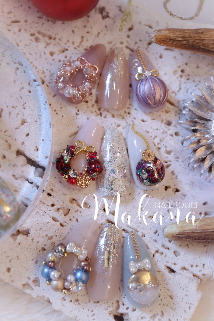 クリスマス オフィス パーティー デート ビジュー 青葉台ネイルサロン ネイルルームマカナnailroommakana のネイルデザイン No ネイルブック