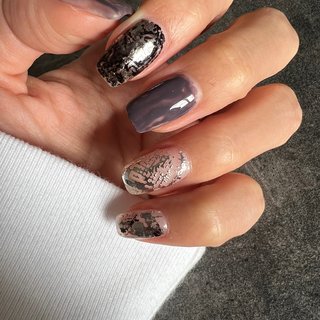 #簡単#ペタペタ#ぬりかけネイル #スクエア #nail m.m #ネイルブック