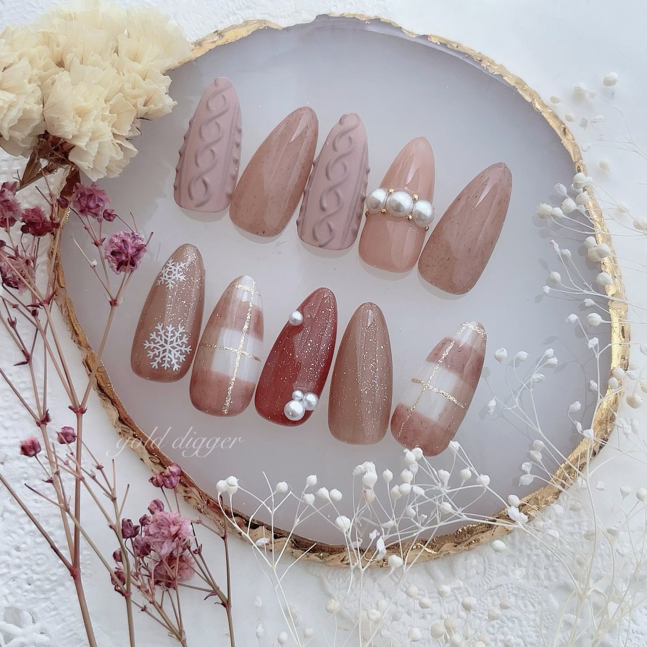 人気順｜チェック/ニットのネイルデザイン｜ネイルブック オーダー