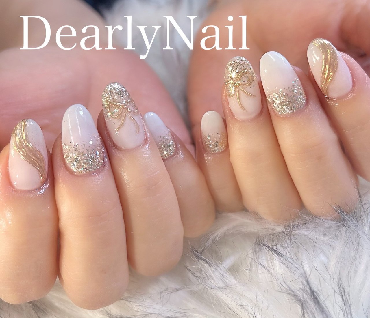 冬/オールシーズン/クリスマス/ラメ/ミラー - DearlyNailのネイル