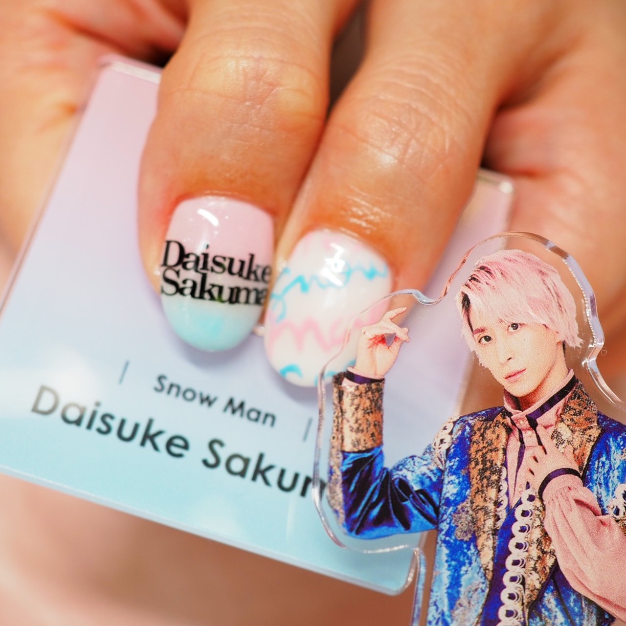 ライブ/ハンド/痛ネイル/オーバル/ブルー - Meltybunnyメルティー