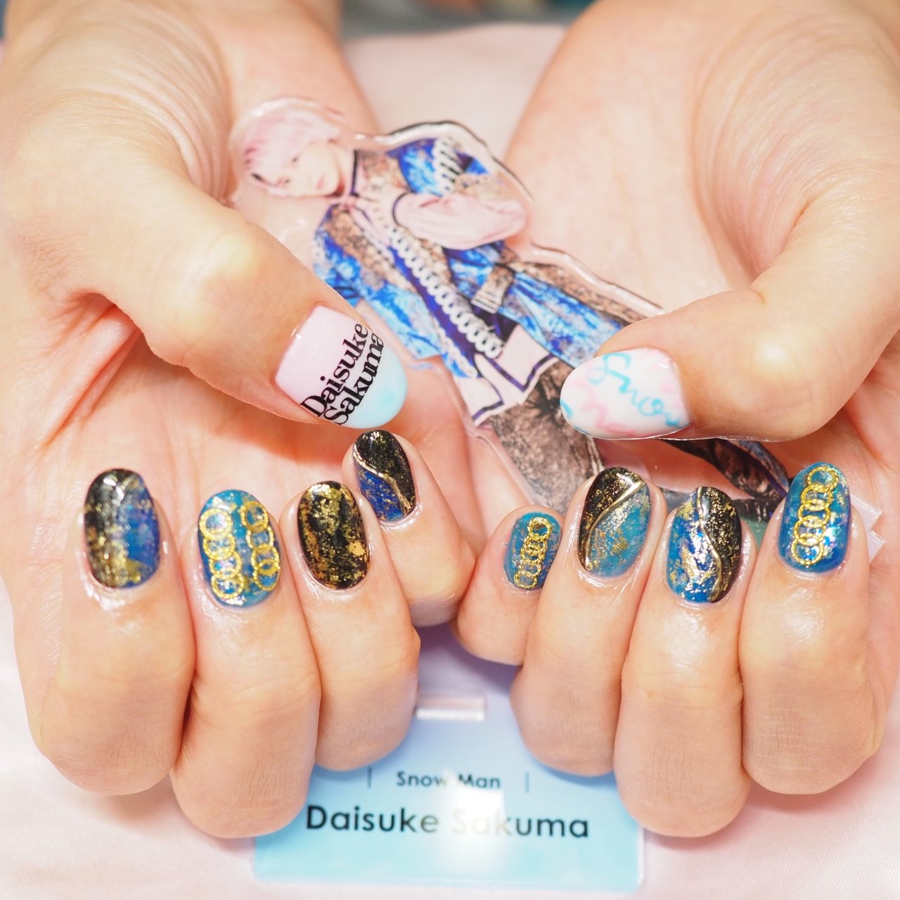 ライブ/ハンド/痛ネイル/オーバル/ブルー - Meltybunnyメルティー