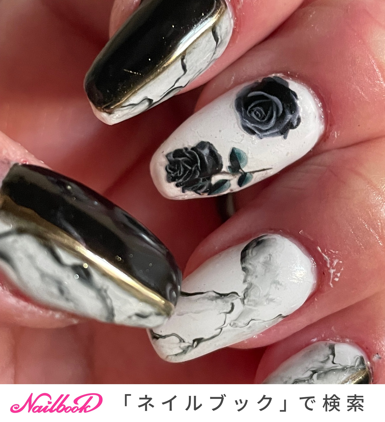 黒薔薇のネイルデザイン ネイルブック
