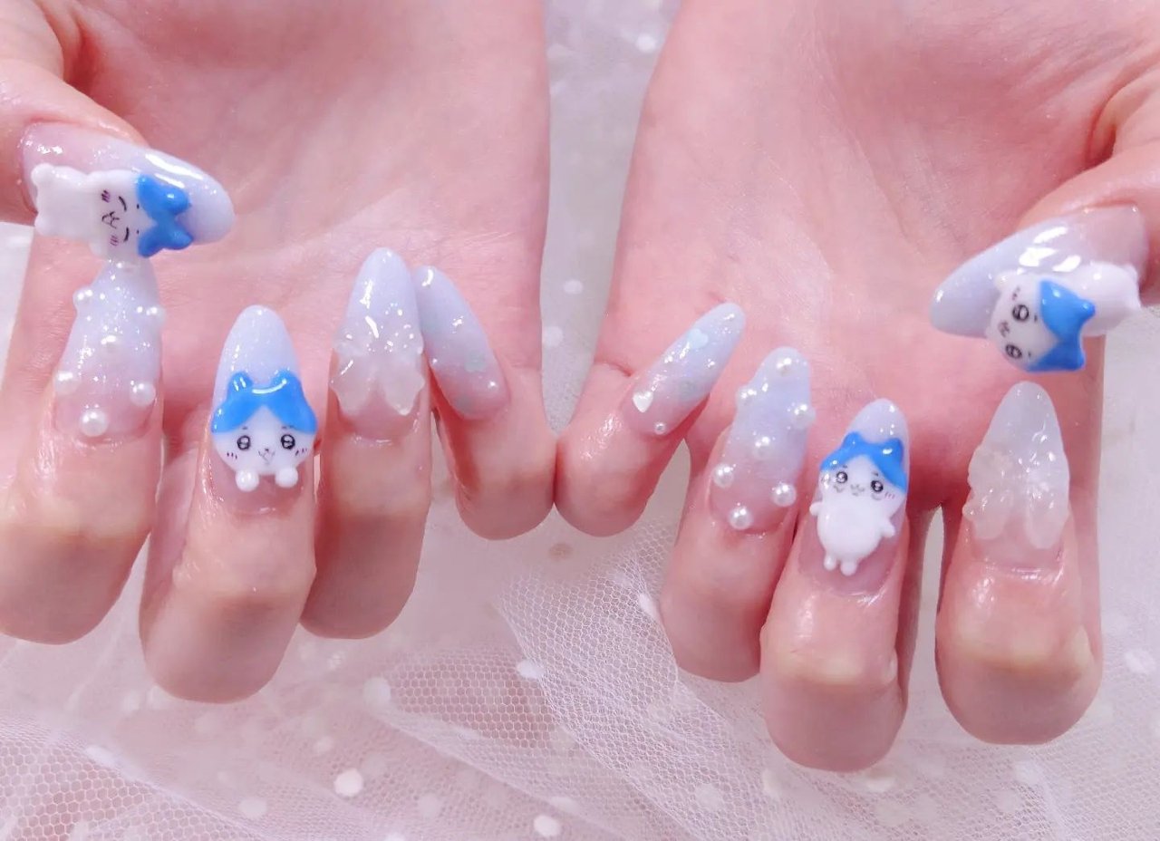 3dネイル ネイル ジェルネイル デコパーツ 星 月 ねこ ハチワレ 3dネイルパーツ ネイル ネイルパーツ ちいかわ ハチワレ イニシャルの