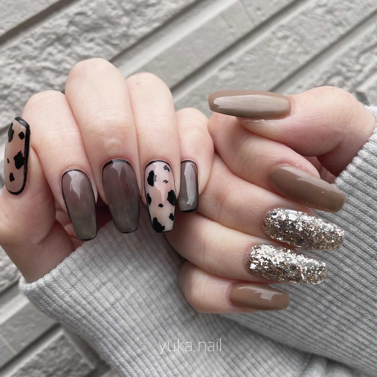 秋/冬/クリスマス/ハンド/ラメ - yuka.nail(ユカネイル)のネイル