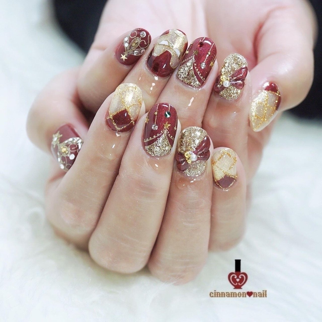 冬 クリスマス ハンド お客様 Cinnamon Nail Maikoのネイルデザイン No ネイルブック