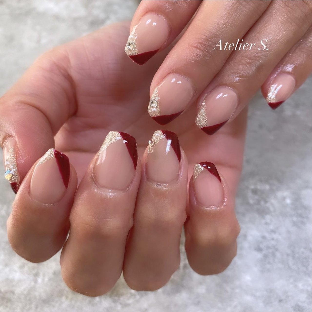 秋/冬/フレンチ/ニュアンス/ミラー - オーナーのネイルデザイン[No