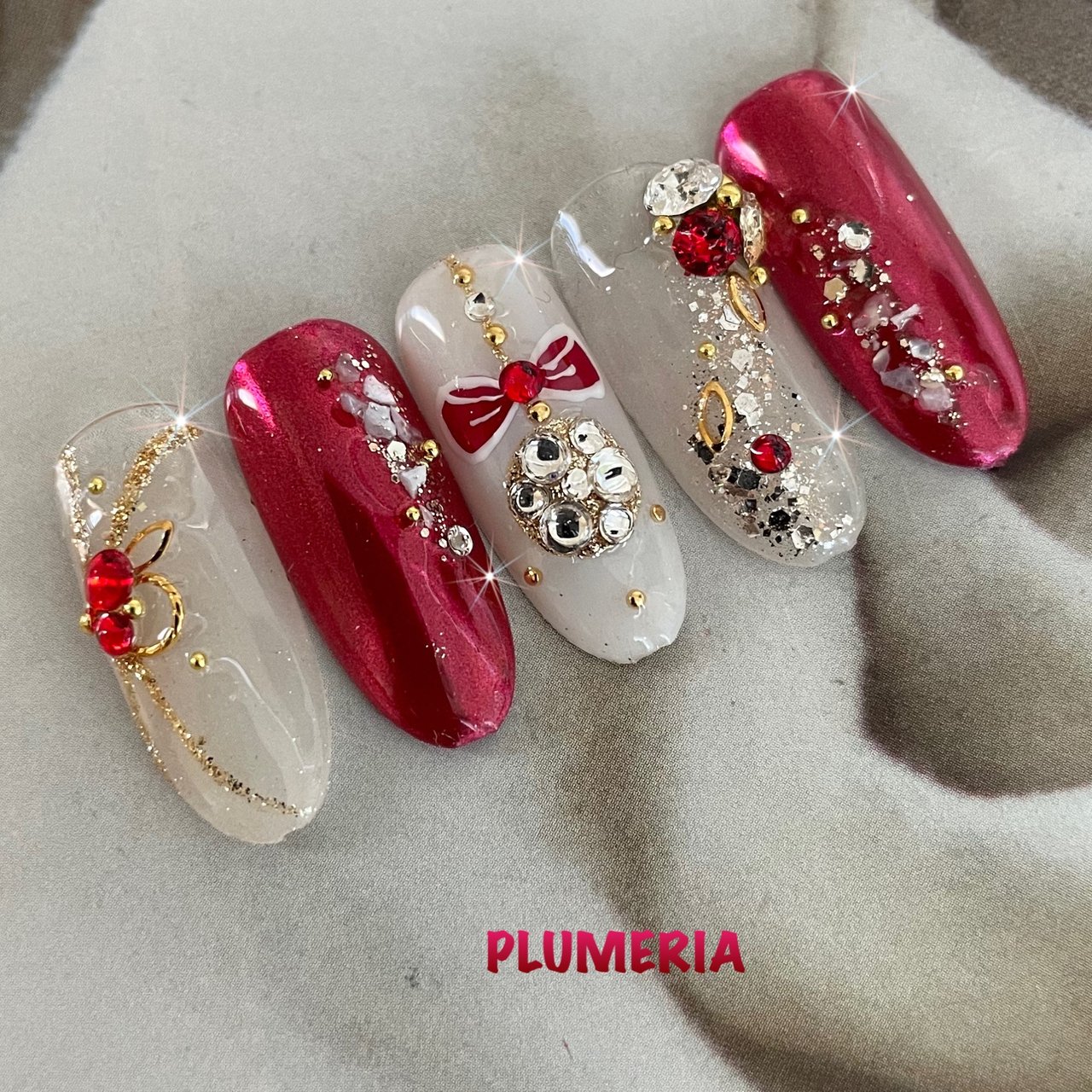 冬 クリスマス パーティー デート ハンド Plumeria 隠れ家サロンプルメリア のネイルデザイン No ネイルブック